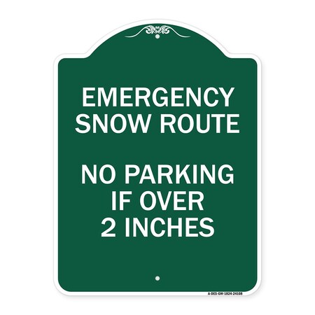 Signmission Emergency Snow Route No Parking Emergency Snow Route No Parking If Over 2 Inches, GW-1824-24108 A-DES-GW-1824-24108